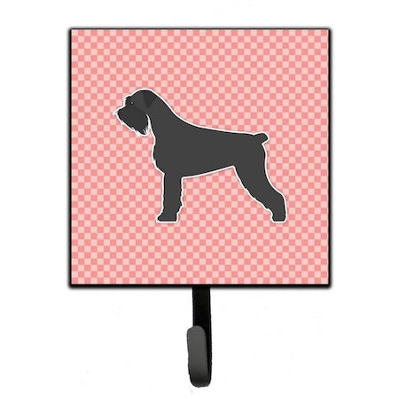 Micasa Giant Schnauzer Checkerboard Pink Leash or Key Holder MI224837
